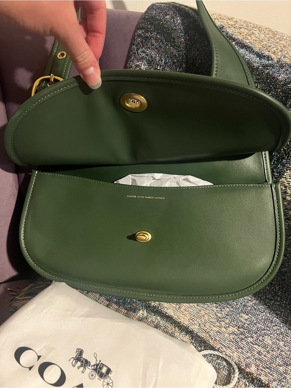 Coach Cashin Carry Crescent, Limited Re-Edition 1973, Hunter Green CY923 EUC - Picture 6 of 7